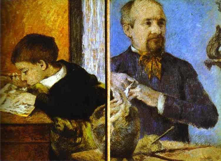 Aube the Sculptor and His Son. <br>1882. Pastel. <br>Muse du Petit Palais, Paris, France