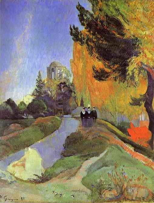 The Alyscamps. <br>1888. Oil on canvas. <br>Muse d'Orsay, Paris, France