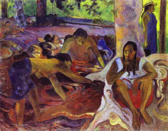 The Fisherwomen of Tahiti. <br>1891. Oil on canvas. <br>Nationalgalerie, Berlin, Germany.