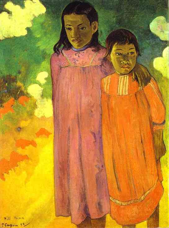 Piti Teina. (Two Sisters). <br>1892. Oil on canvas. <br>Collection of Otto Krebs, Holzdorf. Now in the Hermitage, St. Petersburg, Russia