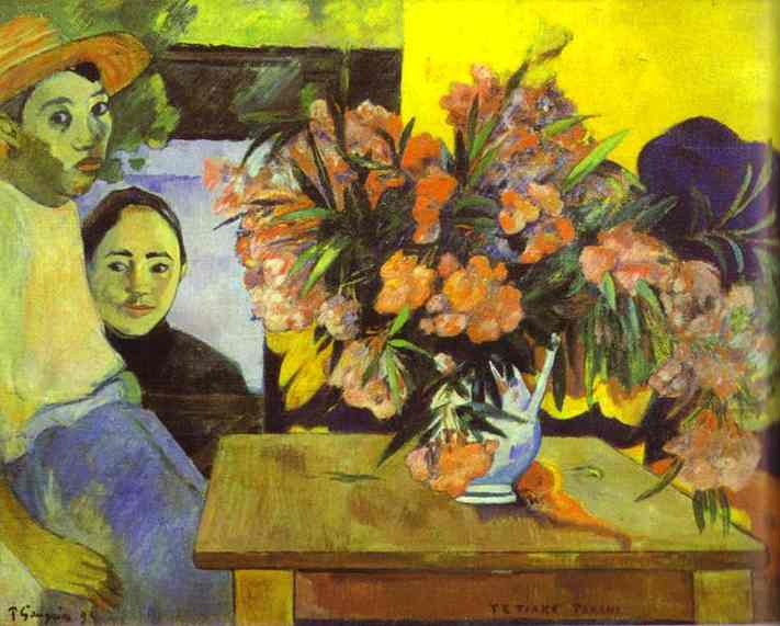 Te Tiare Farani (Bouquet of Flowers). <br>1893. Oil on canvas. <br>The Pushkin Museum of Fine Art, Moscow, Russia.