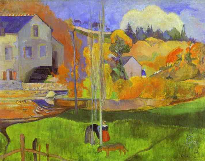 Breton Landscape (The "Moulin David"). <br>1894. Oil on canvas. <br>Muse d'Orsay, Paris, France.