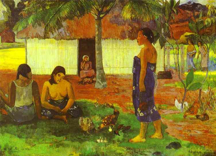No te aha oe riri? (Why Are You Angry?)  <br>1896. Oil on canvas. <br>Art Institute of Chicago, Chicago, IL, USA. 