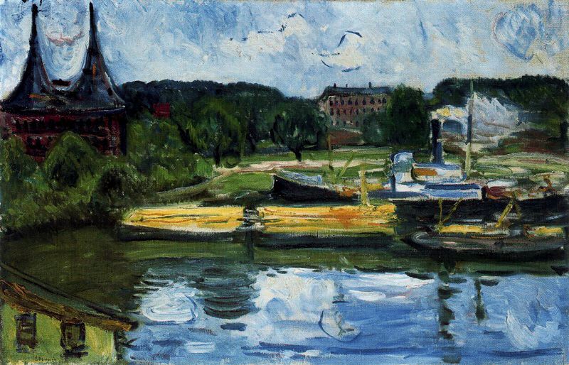 ˸ۼ˹̹- Lbeck Harbour with the Holstentor, 1907<br>ղڣNeue Nationalgalerie, Berlin