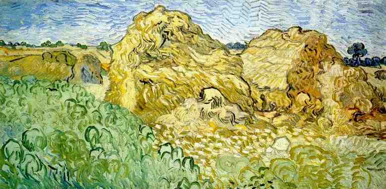 Field with Wheat Stacks 