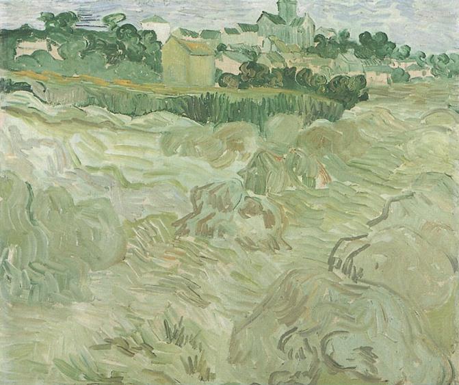 Wheat Fields with Auvers in the Background 