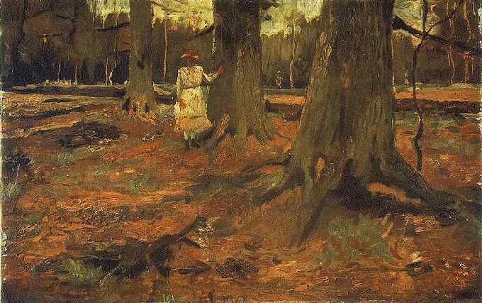 Girl in White in the Woods 