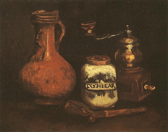 Still Life with Coffee Mill, Pipe Case and Jug