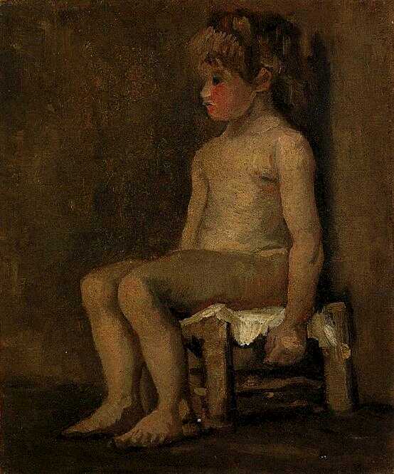 Nude Study of a Little Girl, Seated 