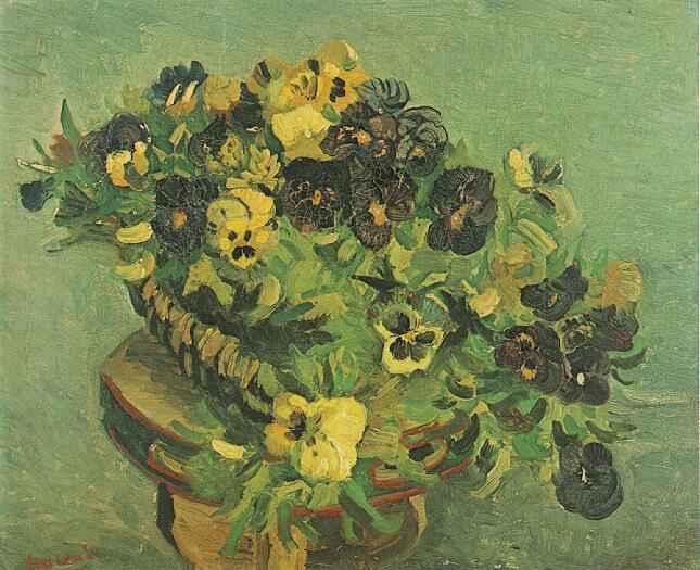 Tambourine with Pansies 