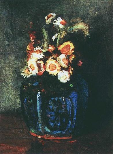Ginger Jar Filled with Chrysanthemums 