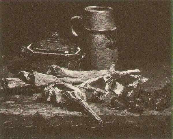 Still Life with Meat, Vegetables and Pottery 