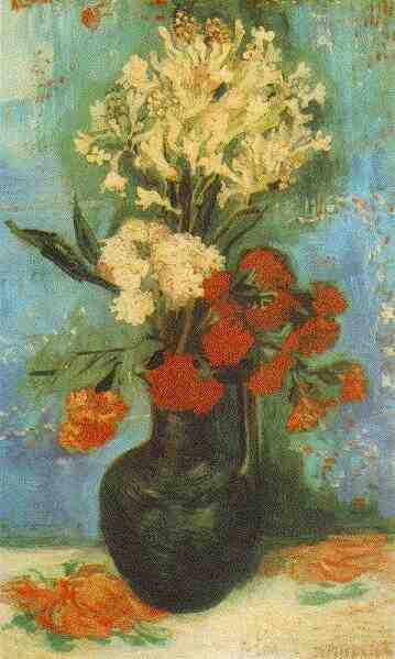 Vase with Carnations and Other Flowers 