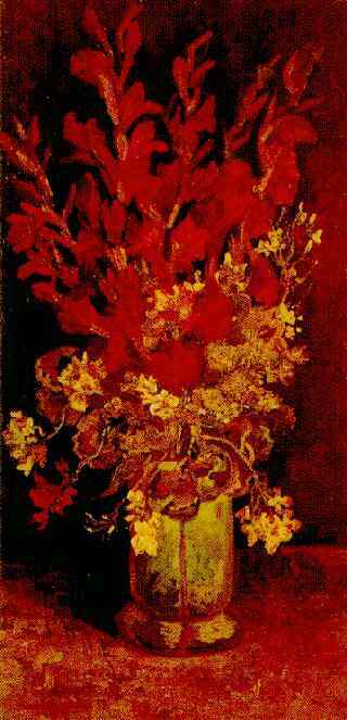 Vase with Gladioli and Carnations 