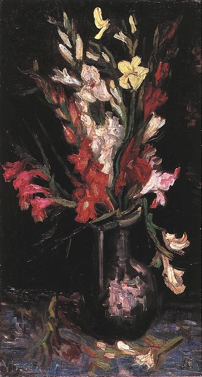 Vase with Red Gladioli 