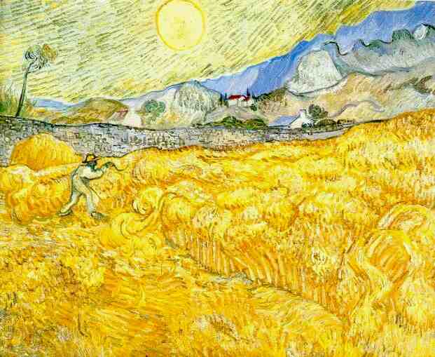 Wheat Field Behind Saint-Paul Hospital with a Reaper 