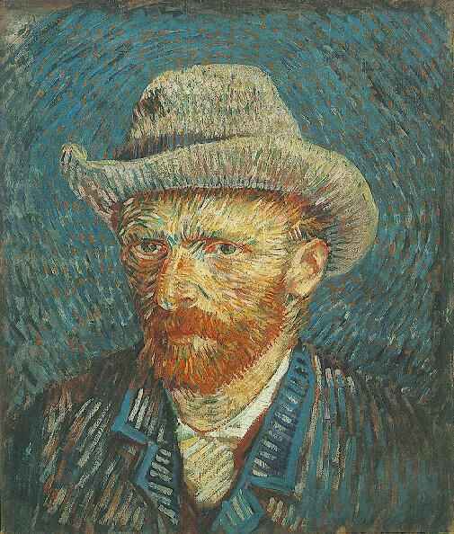 戴灰毡帽的自画像 -- Self-Portrait with Grey Felt Hat