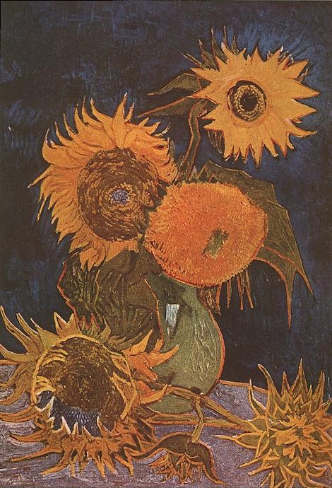 Still Life: Vase with Five Sunflowers 